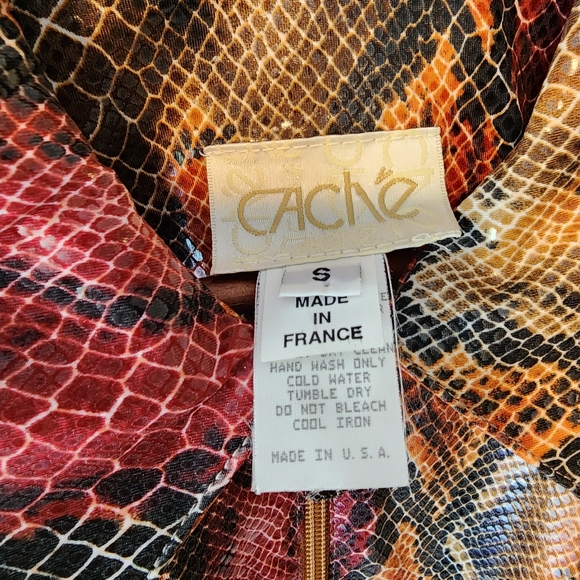 Cache Snakeskin Full Zip Sheath Dress - Picture 3 of 5